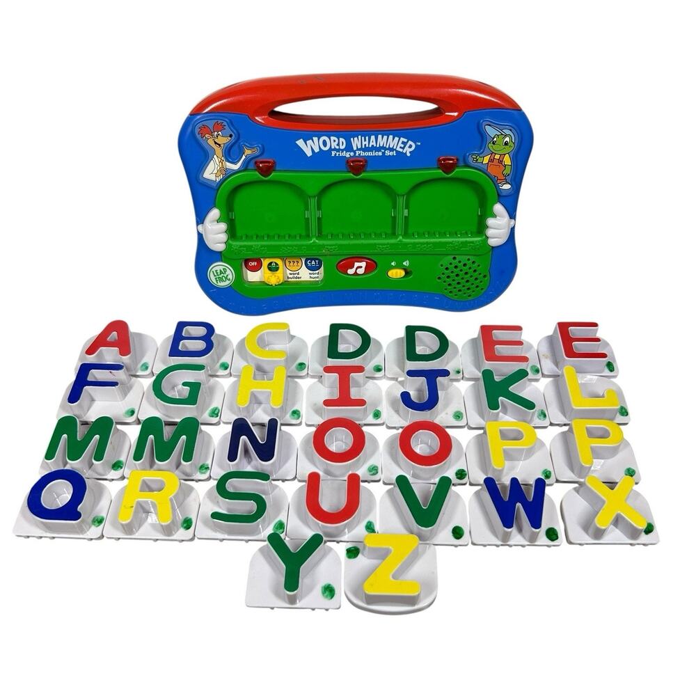 Vtg LeapFrog Word Whammer Fridge Phonics Toy Set 20320 31 Magnetic Letters 2004